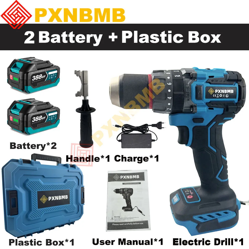 

700N.M 13MM Brushless Electric Drill Screwdriver 20+3 Torque Cordless Impact Drill Ice Breaking Power Tool For Makita Battery