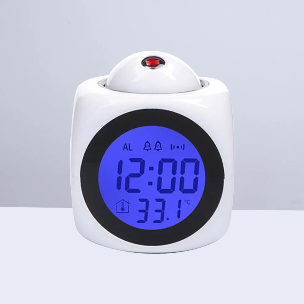 

Multifunctional Projection Alarm Clock LED Red Digits Display Wall Ceiling Time Temperature Voice Talking Function Digital Clock