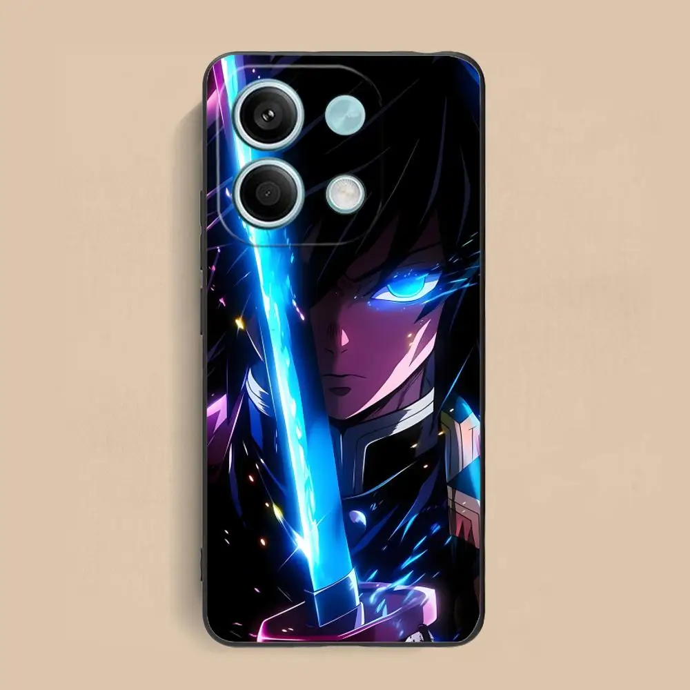 حافظة هاتف شيطان القاتل Giyu Tomioka لهاتف Xiaomi Redmi Note 14 13 12 11 A5 3 2 1 Pro Plus 4G 5G طباعة ملونة فاخرة