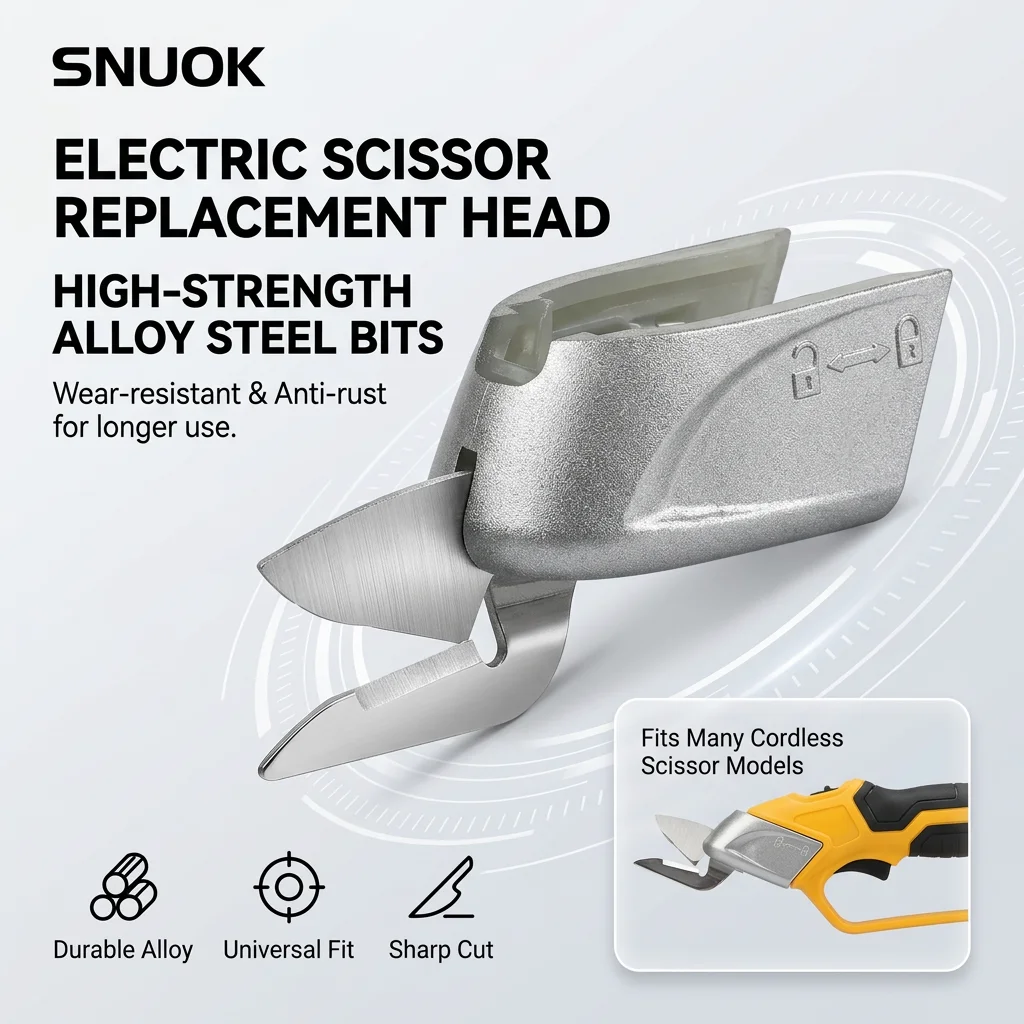 SNUOK Electric Scissors Alloy Steel Replacement Head Handhel
