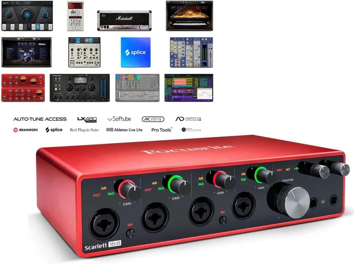 

Focusrite Scarlett 18i8 3-го поколения USB аудио интерфейс для записи, производства и инженерной работы-Высокая точность