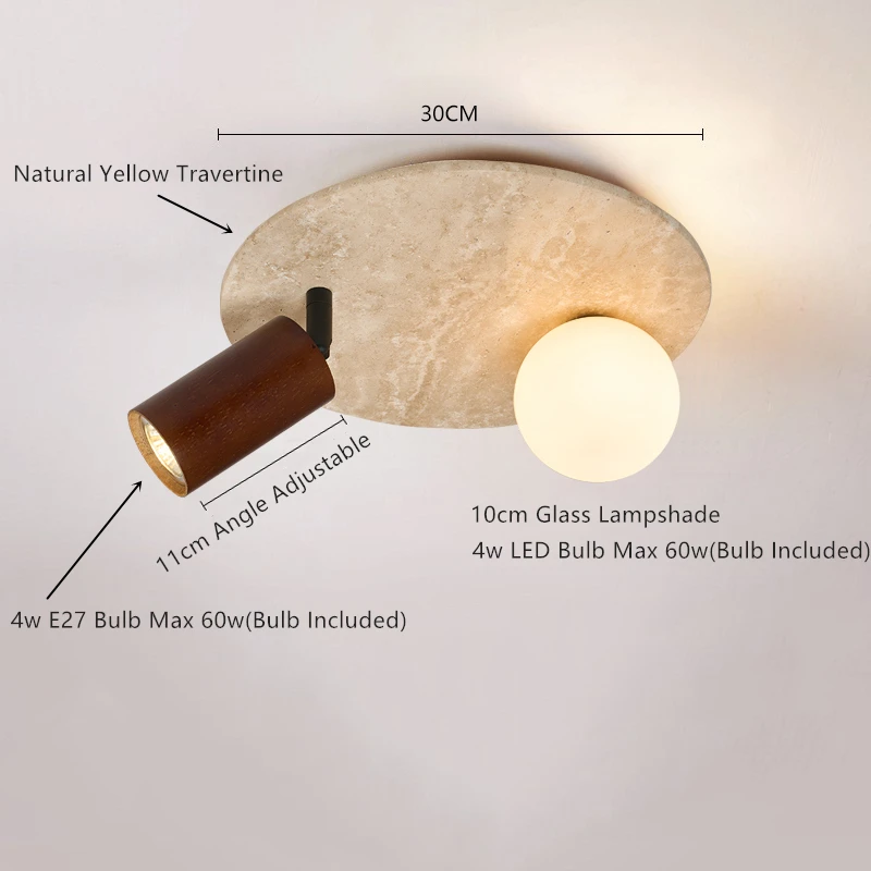 IWHD Wabi lampu LED plafon, lampu plafon kuning dekorasi rumah samping tempat tidur ruang tamu lampu langit-langit Lampara Led Techo