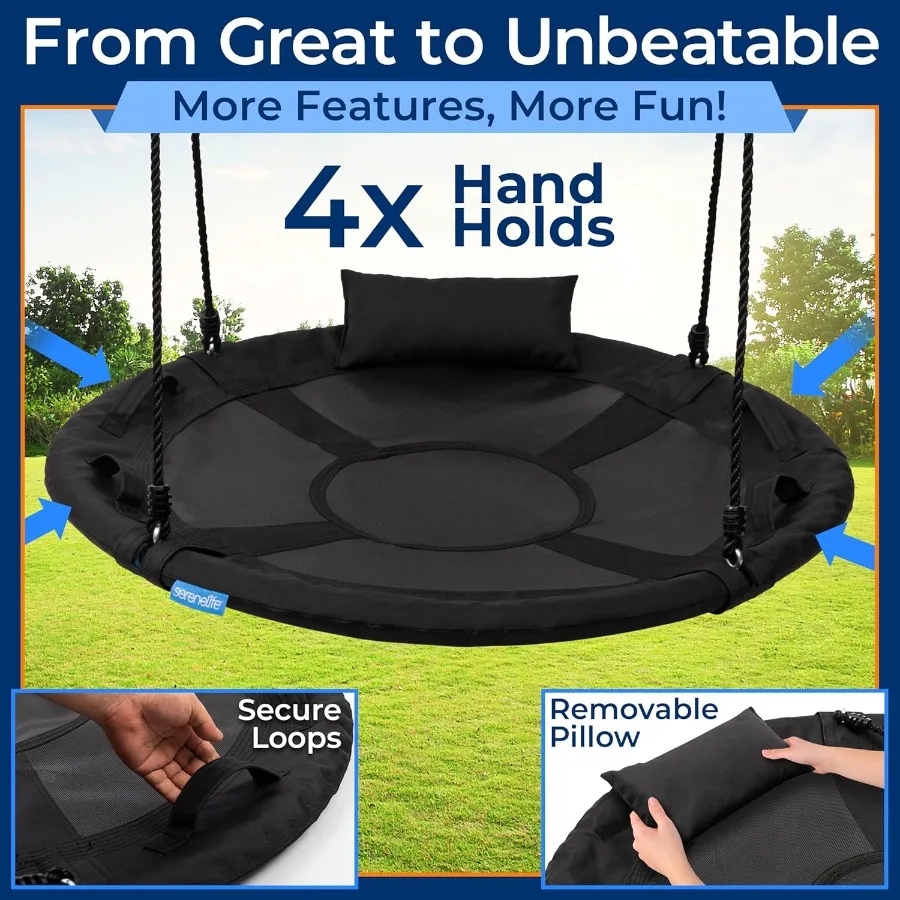 40 "skate balanço ao ar livre conjunto de balanço universal kit de suspensão balanço assento girador travesseiro saco de transporte à prova de intempéries resistente à água su