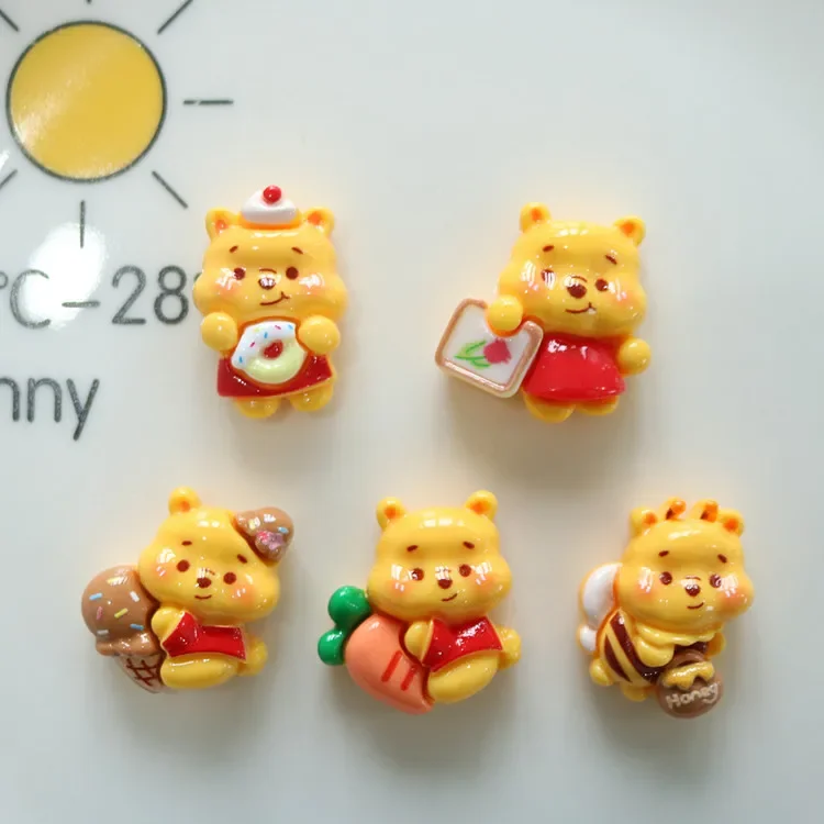 5 Stuks Schattige Winnie Serie Cartoon Hars Flakback Cabochons Diy Ambachten Materialen Sieraden Maken Charmes