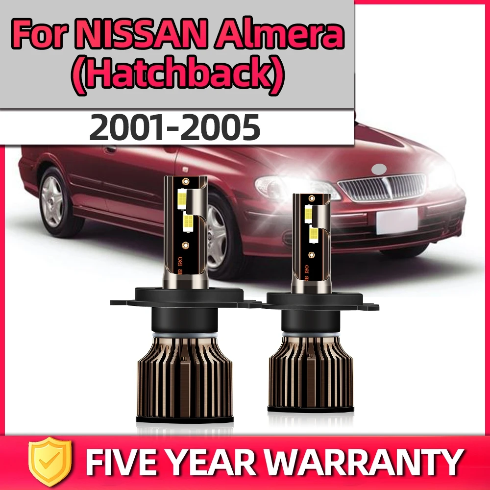 

TEENRAM 120W H4 Canbus Headlight Bulbs Bulb Combo Kit 200m Lighting Range For NISSAN Almera (Hatchback) 2001-2005