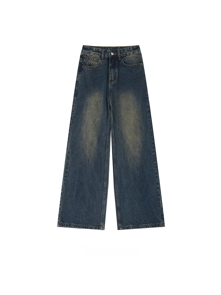 dari Vintage Celana Jeans Kaki Lebar Pria Wanita Kasual Longgar Celana Panjang Serbaguna Retro Sle Musim Gugur Musim Dingin Faion