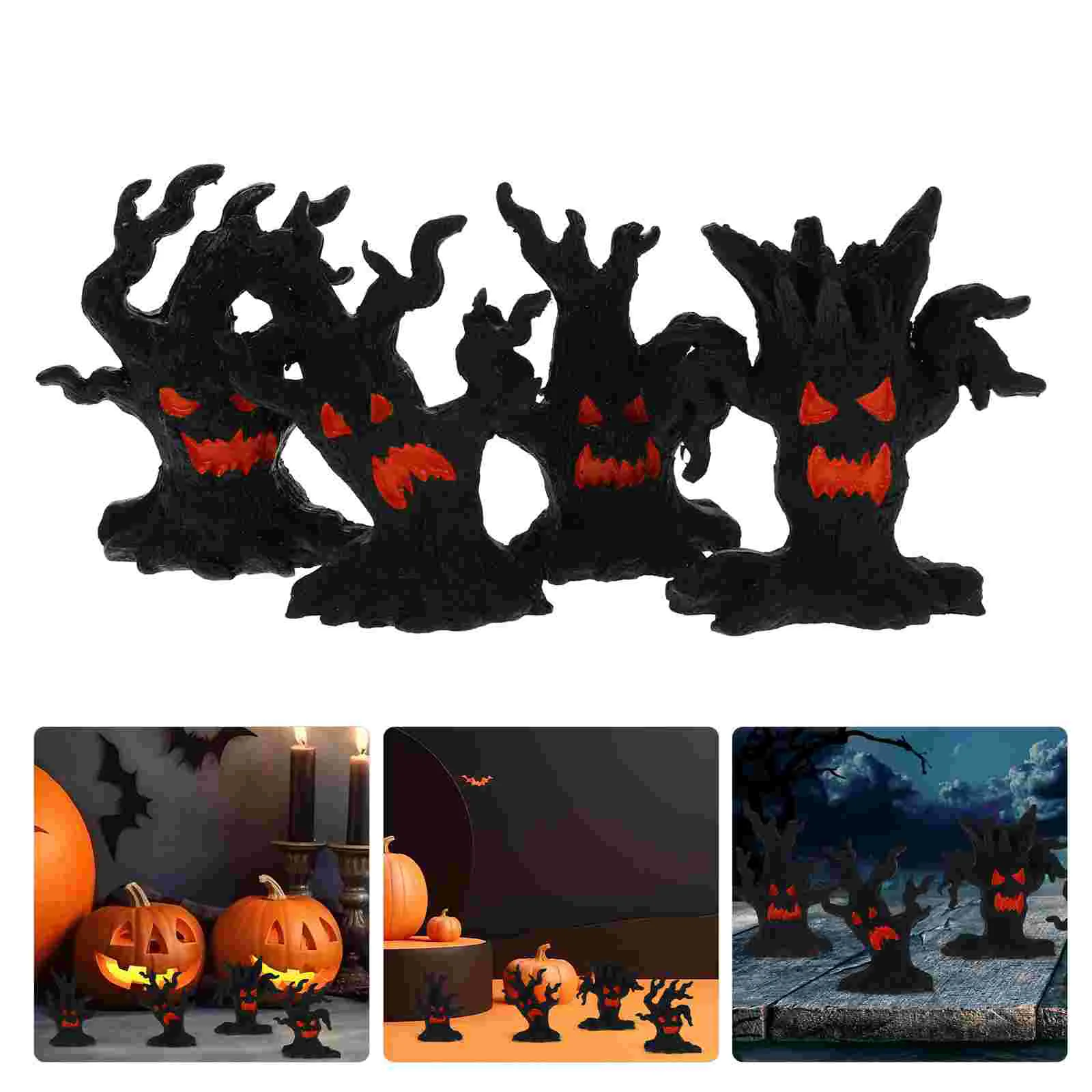 

4 Pcs Halloween Dollhouse Miniatures Prank Toys Dryad Decorative Ornaments for Crafts Haunted Decoration Resin