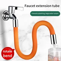 Kitchen Faucet Extension Extender Universal 360° Rotating Silicone Flexible Hose Water Tap Pipe Tube for Bathroom Wash Basin