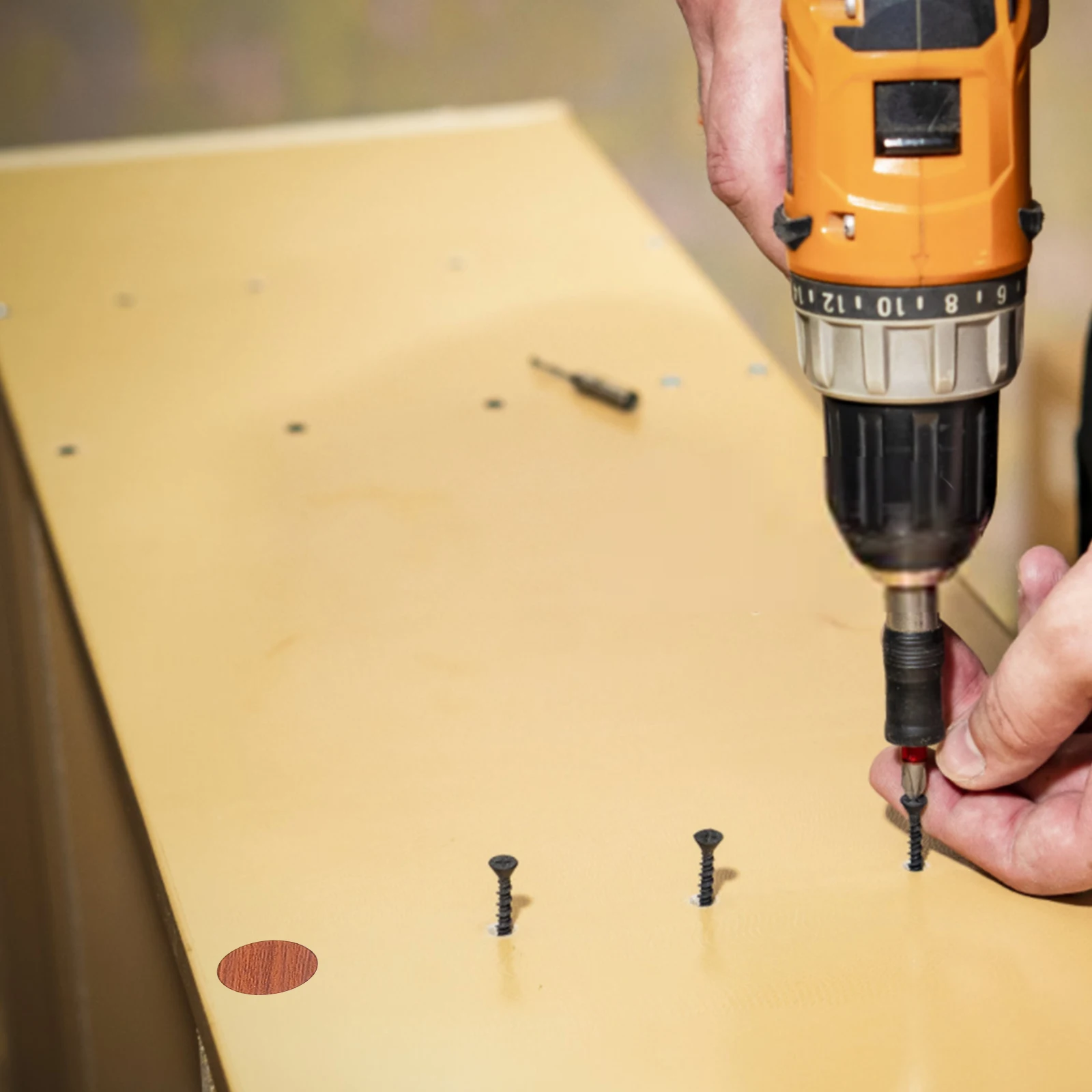 

1 Sheet Furniture Repair Stickers Screw Hole Covers Pvc Safe Material Easy To Install Cabinet Decorative Stickers