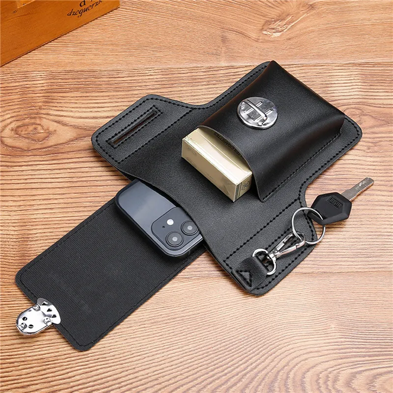 Multifunctional Pu Leather Pack Phone Belt Bag Retro Men Bag Cell Phone Loop Holster Phone Pouch Wallet High Quality Phone Case