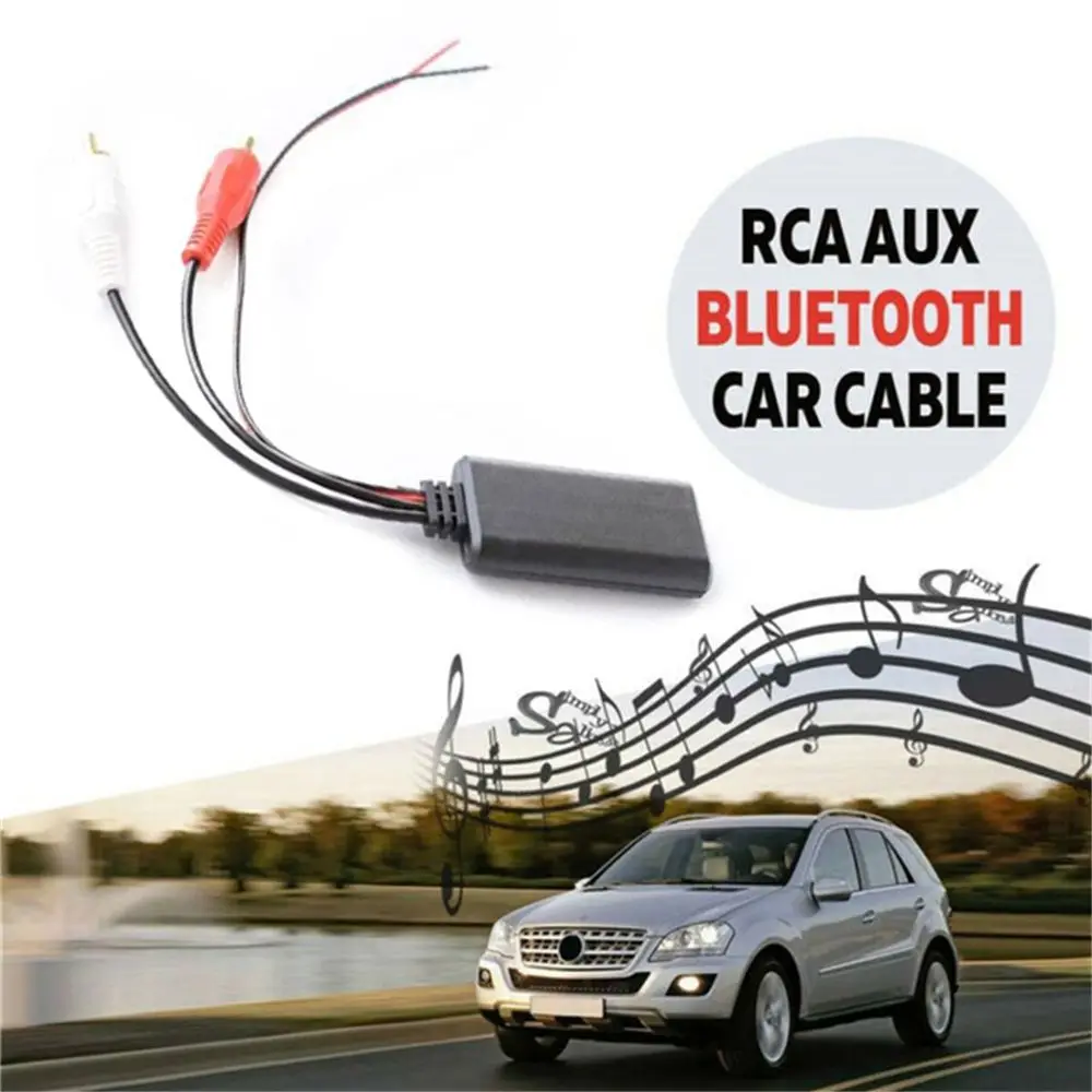 Auto Car Stereo Radio Cable Adapter Auto Audio Input Wireless Music Bluetooth Receiver Receiver Module 2 RCA Cable AUX Receiver