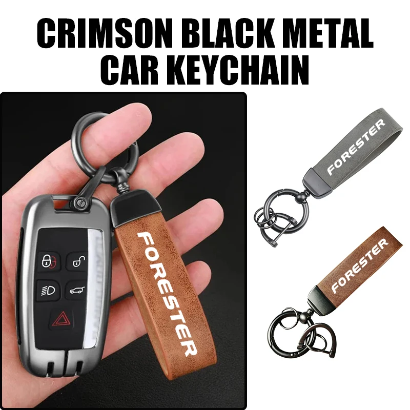 Leather Car Logo Keychain Waist Hanging Key Ring Accessories For Subaru Impreza Legacy WRX STI BRZ Legacy WRX XV Forester - view 2