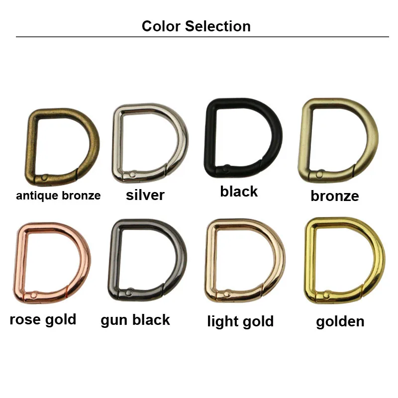 1pcs Metal D Ring Snap Hook Spring Gate Trigger Clasps Clips for DIY Leather Craft Belt Strap Webbing Keychain Hooks