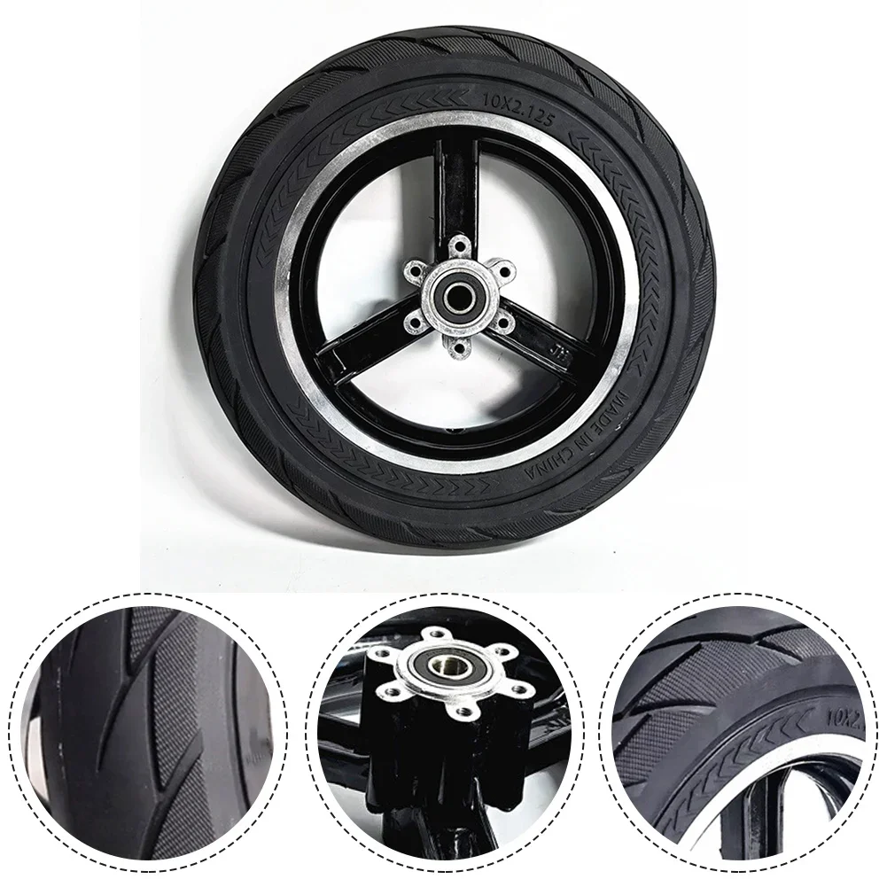 

10Inch Electric Scooter Solid Wheel Disc Brake Wheel 10x2.125 Solid Tyre With Wheel Hub Assembly Whole Wheel E-scooter Parts