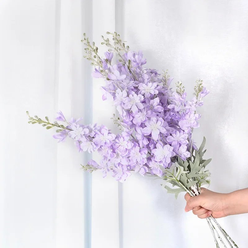 Yannew 3 pz 85 cm Delphinium Fiori Artificiali Stelo Lungo Seta Jacinto Composizioni di Fiori di Nozze Decorazione Home Room Decor
