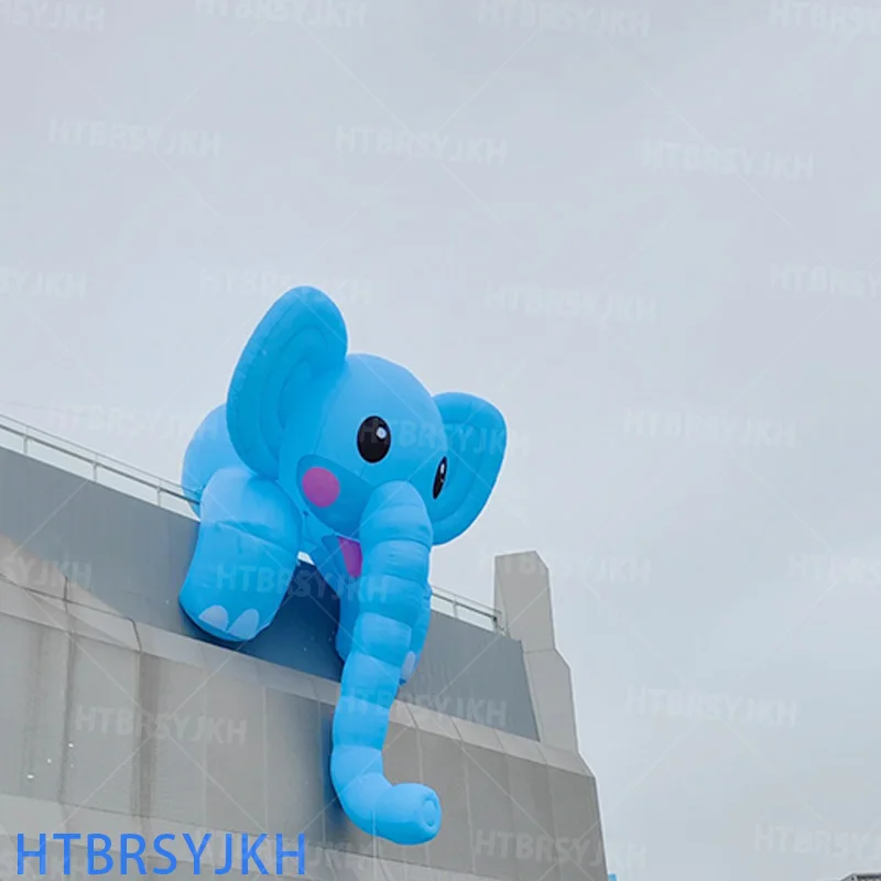 

Inflatable cartoon cute long nose elephant, inflatable model climbing wall advertisement decorative prop animal pet