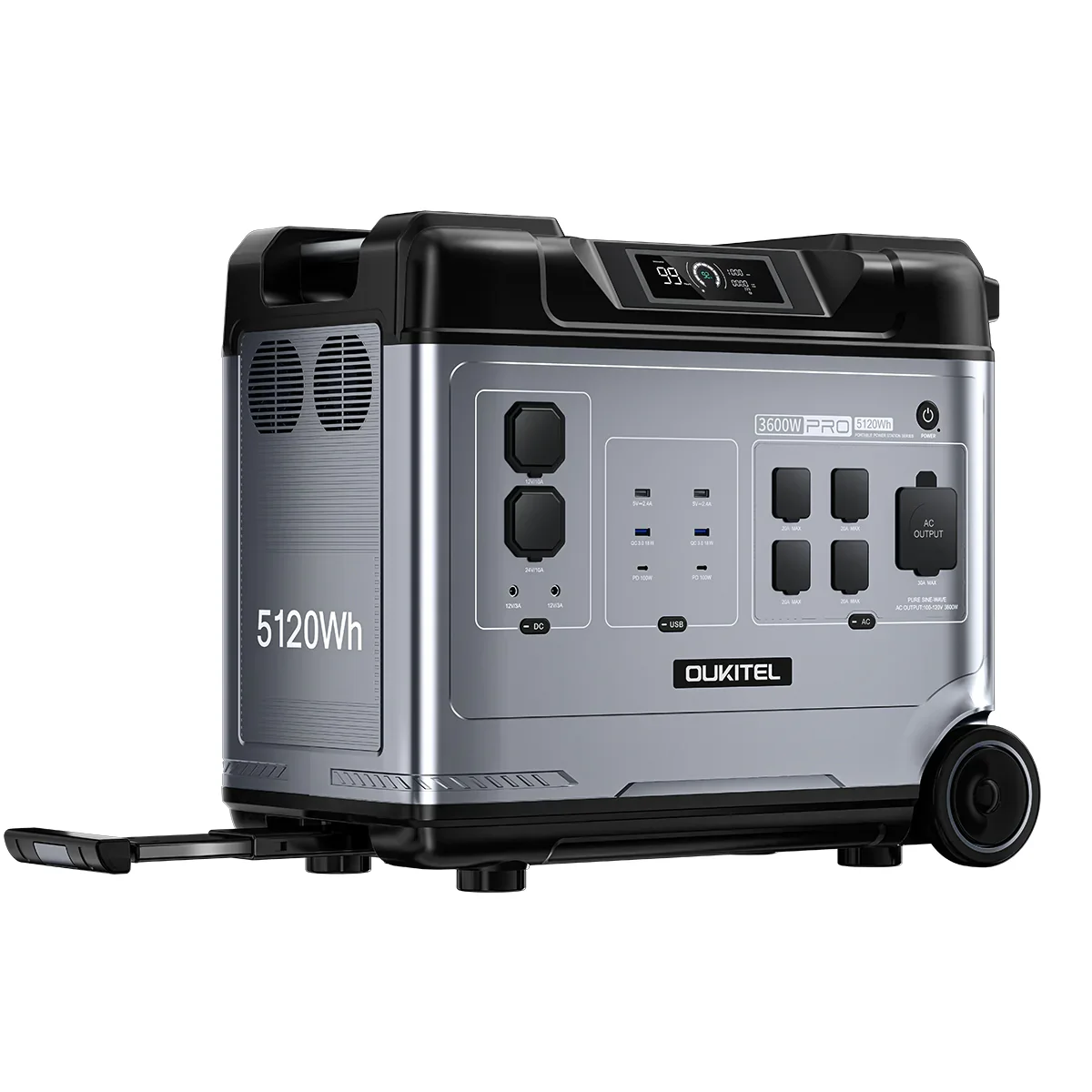 3600W 5120Wh Portable Solar Generator LiFePO4 Battery Power Station for RV Camping Emergency Home