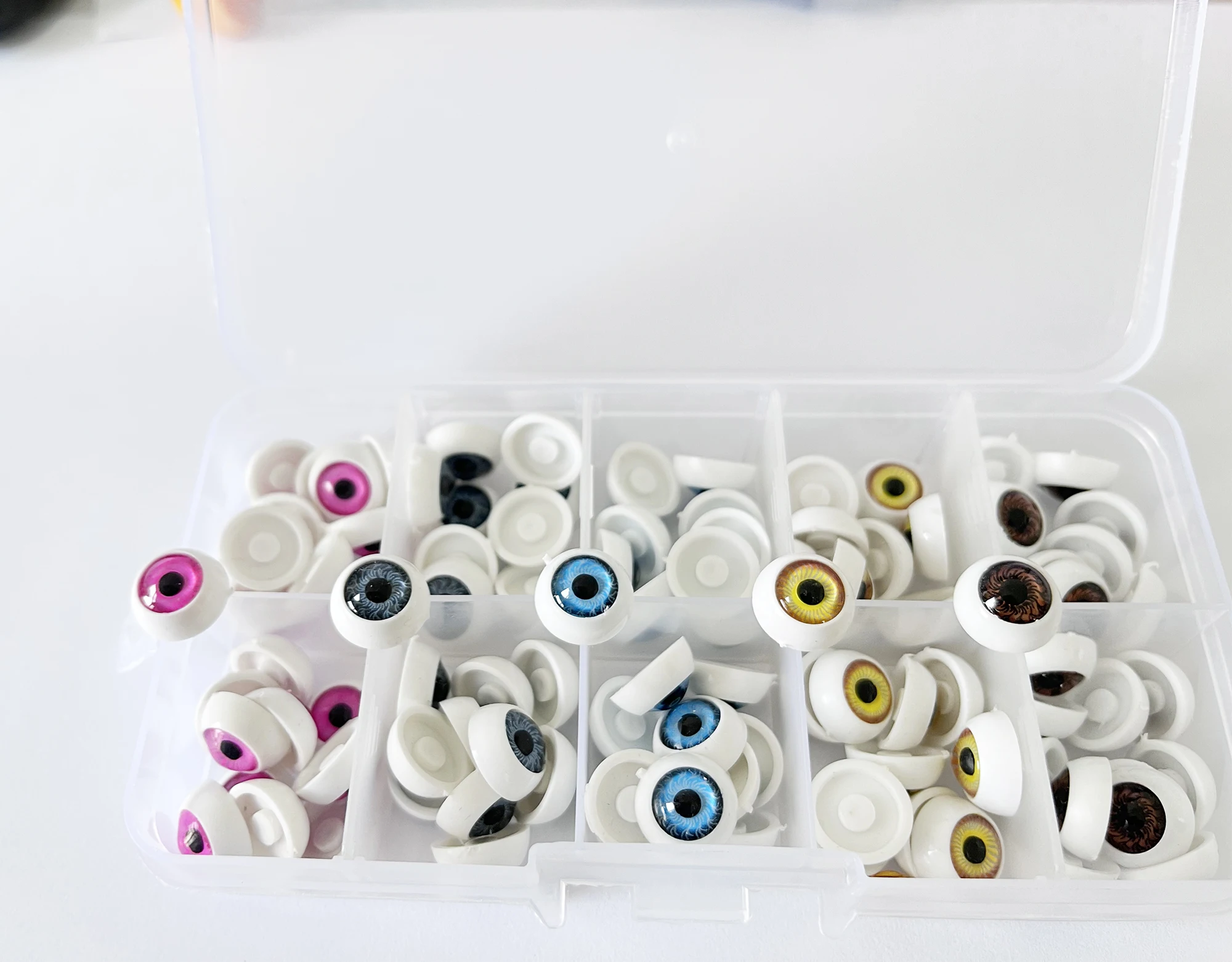 100pcs/BOX 12mm flat back round plastic toy animal eye beads for diy plush doll accessories