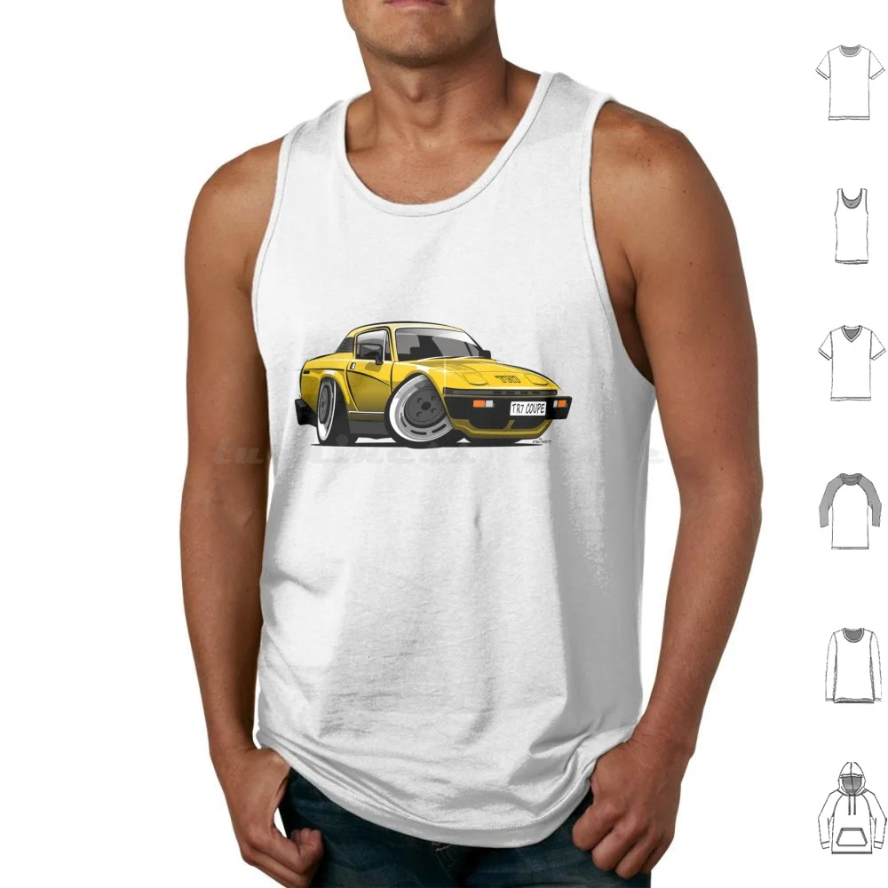 Tr7 Coupe Caricature Yellow Tank Tops Vest Sleeveless Tr7 Tr 7 Classic British Sportscar Hardtop Fixed Head Coupe Fhc