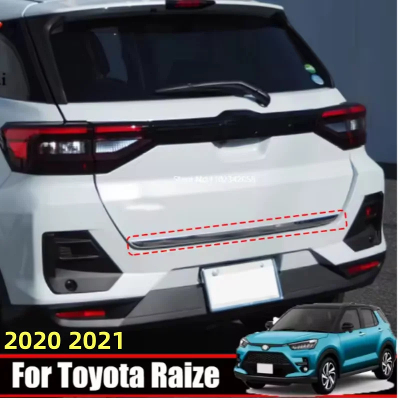 For Toyota Raize 2020 2021 ABS Chrome Tail Bumper Molding Strip Sticker Rear Bumper Protector Strip Accessories