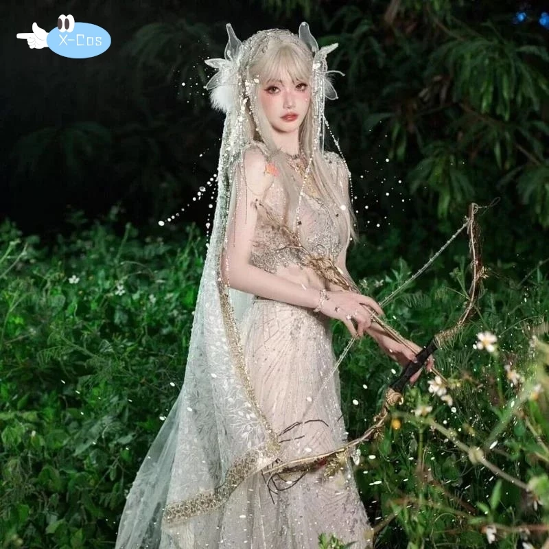 Хэллоуин косплей лесной эльф цветок игровой костюм для женщин одежда белое платье с крыльями аниме сценическое представление шоу одежда