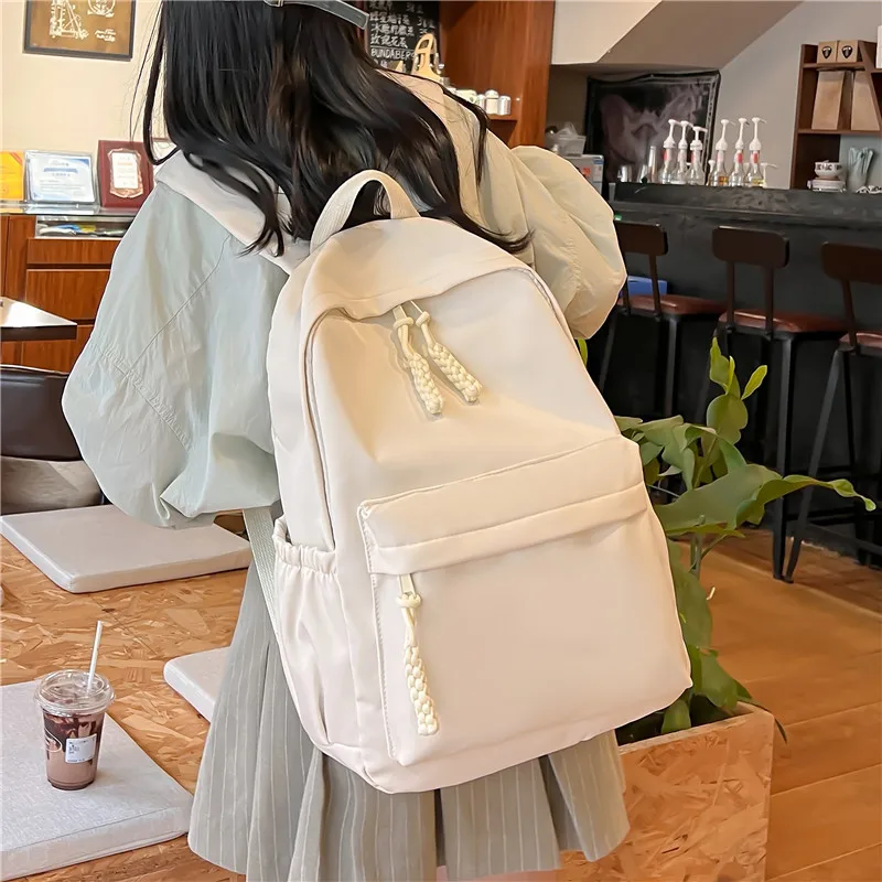 Women Backpack 2023 Spring Autumn New Schoolbags Casual Concise All-match Solid School Backpack for College Students