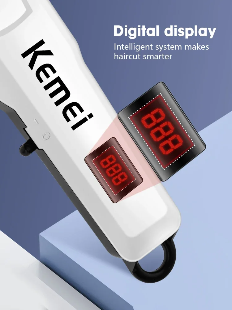 Kemei KM-809A Professioneller Haarschneider, verstellbarer Haarschneider für Männer, elektrisch, leistungsstarker Bart, wiederaufladbarer Haarschneider – Detail 9