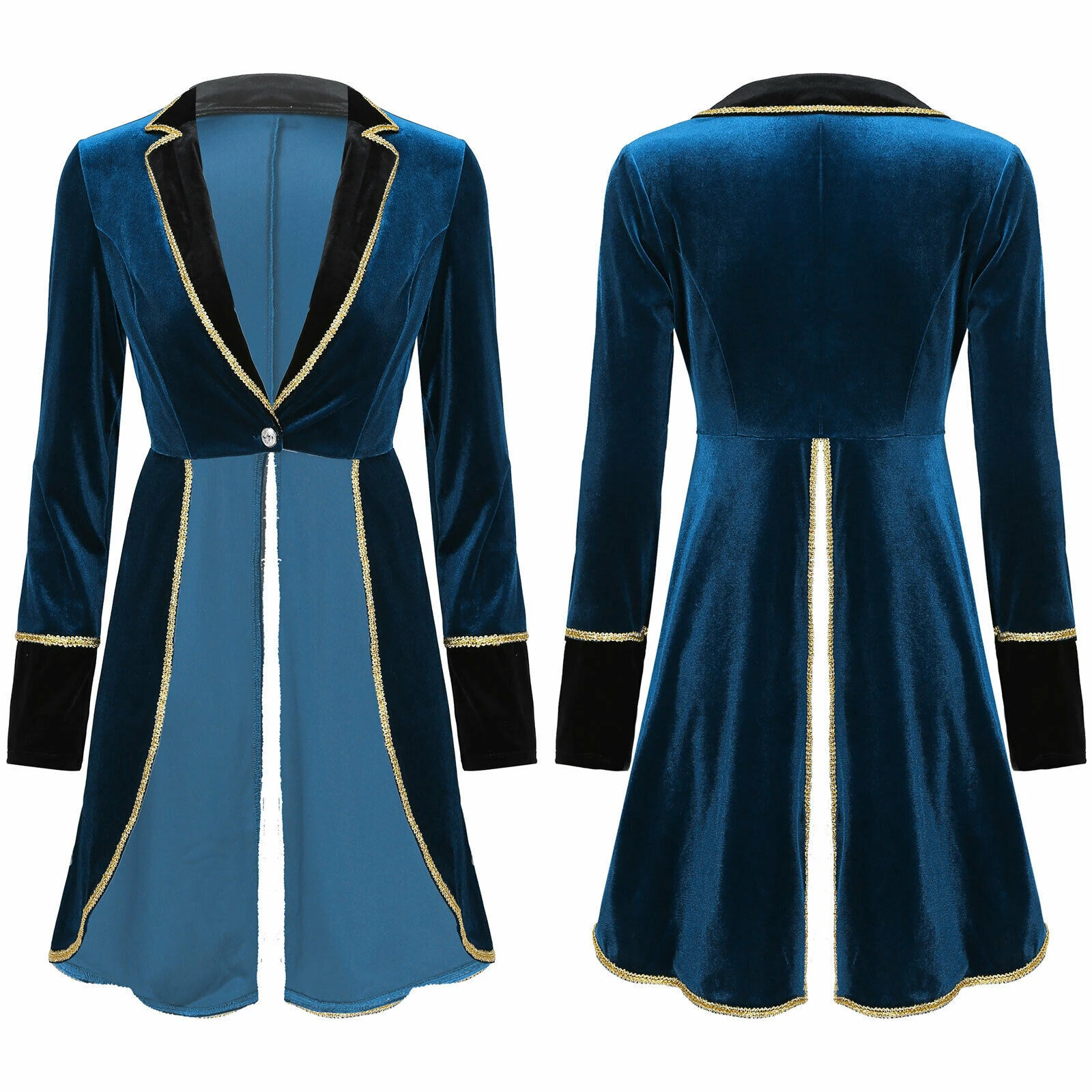 Tailcoat d'Halloween pour Femme, Costume de Maître de Anneau, Blazer en Velours à Manches sulf, Manteau de Noël, Carnaval, Cosplay, Festival, Tenue Rave