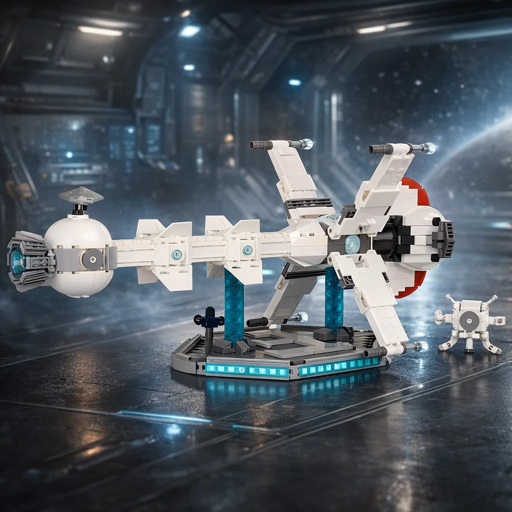 

Конструктор MOC: Модель научно-фантастической космической станции, набор для сборки своими руками, креативная игрушка-украшение, подарок для детей, декор для стола