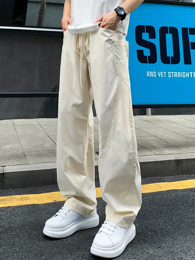 

Qui Dry Outdoor Climbing Pants Men's Summer Thin American Loggers Work Trousers Sides Cut Slim Fit Casual Pants