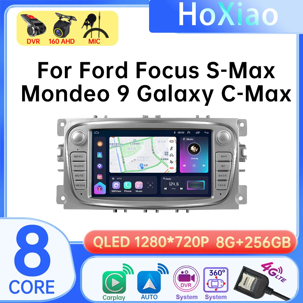 

Car Multimedia Player For Ford/Focus EXI MT 2 3 Mk2/Mk3/S-Max/Mondeo 9/Galaxy C-Max Car Radio GPS 2 Din Android13 5G WIFI Stereo