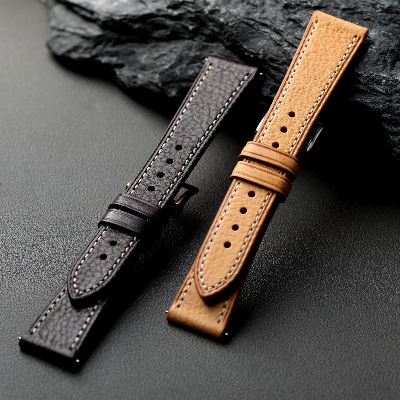 Handmade Italian MBOX leather strap, 18 19 20 22MM, soft and quick release, vintage S/M top layer cowhide Watchband