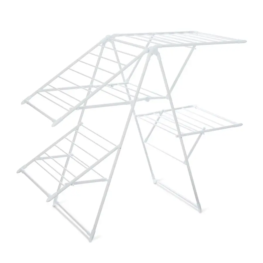 

Foldable 4Wing Metal Clothes Drying Rack, 61x23.6x49.6 inches, White