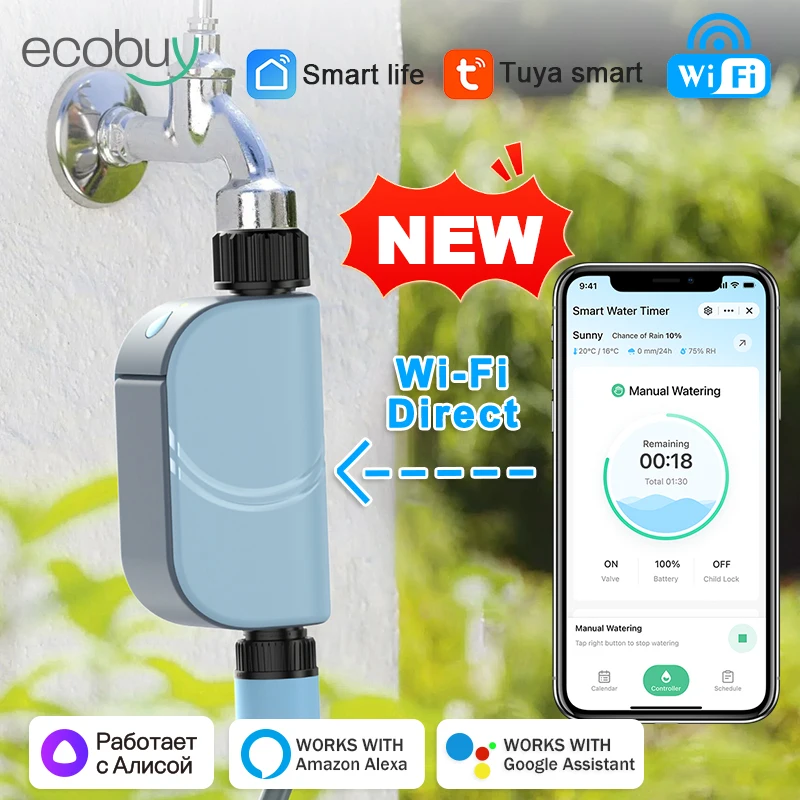 Wifi Automatic Sprinkle Timer Remote Garden Water Timer Smart Irrigation Watering System Hose Control Unit  Irrigation System