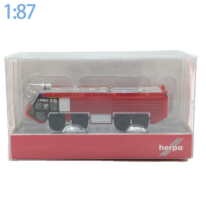 Herpa Diecast 1: 87 Escala Aeroporto motor de bombeiros Modelo de carro de liga vintage Decoração estática Brinquedos colecionáveis para presente