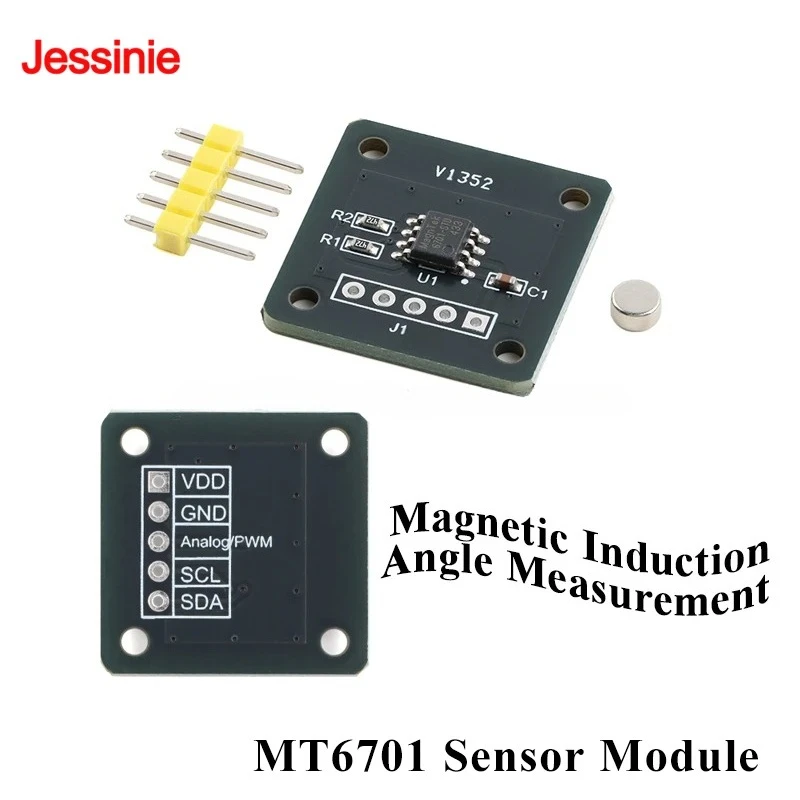 2pcs/1pc MT6701 Magnetic Encoder Magnetic Induction Angle Measurement Sensor Module 14 Bit High Precision