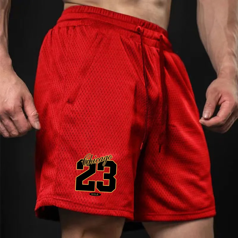 2024 Summer New Sports Fitness Shorts Men\'s Basketball Game Training Running Casual Loose Quick-Drying Five-Point Pants