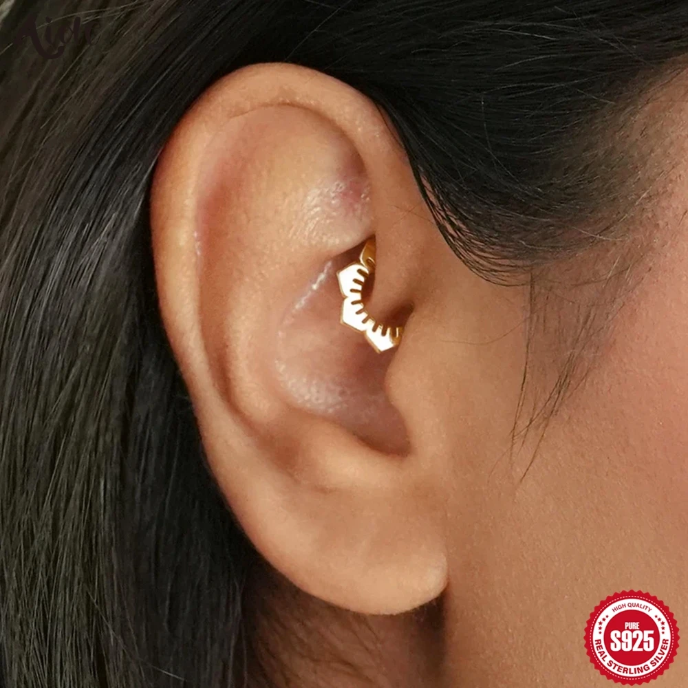 Aide 925 Sterling Silber 1 STÜCK Piercing Für Frauen Nasenring Ohr Knochen Nasenring Tragus Schnalle Ring Hoop Tendy Körper Zirkon Schmuck