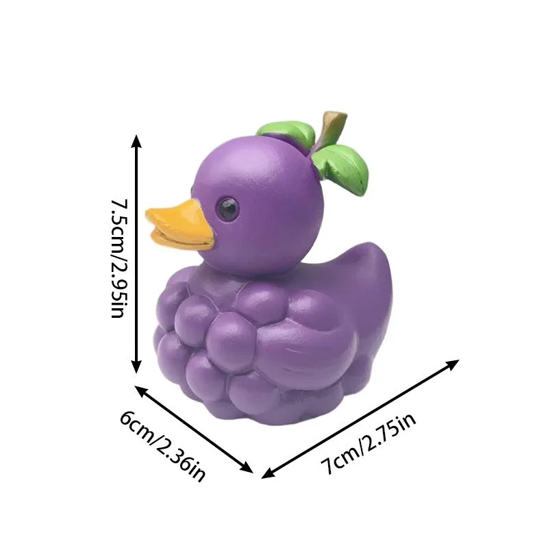 Pineapple Duck Resin Figurine, Cute Tropical Fruit Duck Statue for Desk & Home Decor view 6