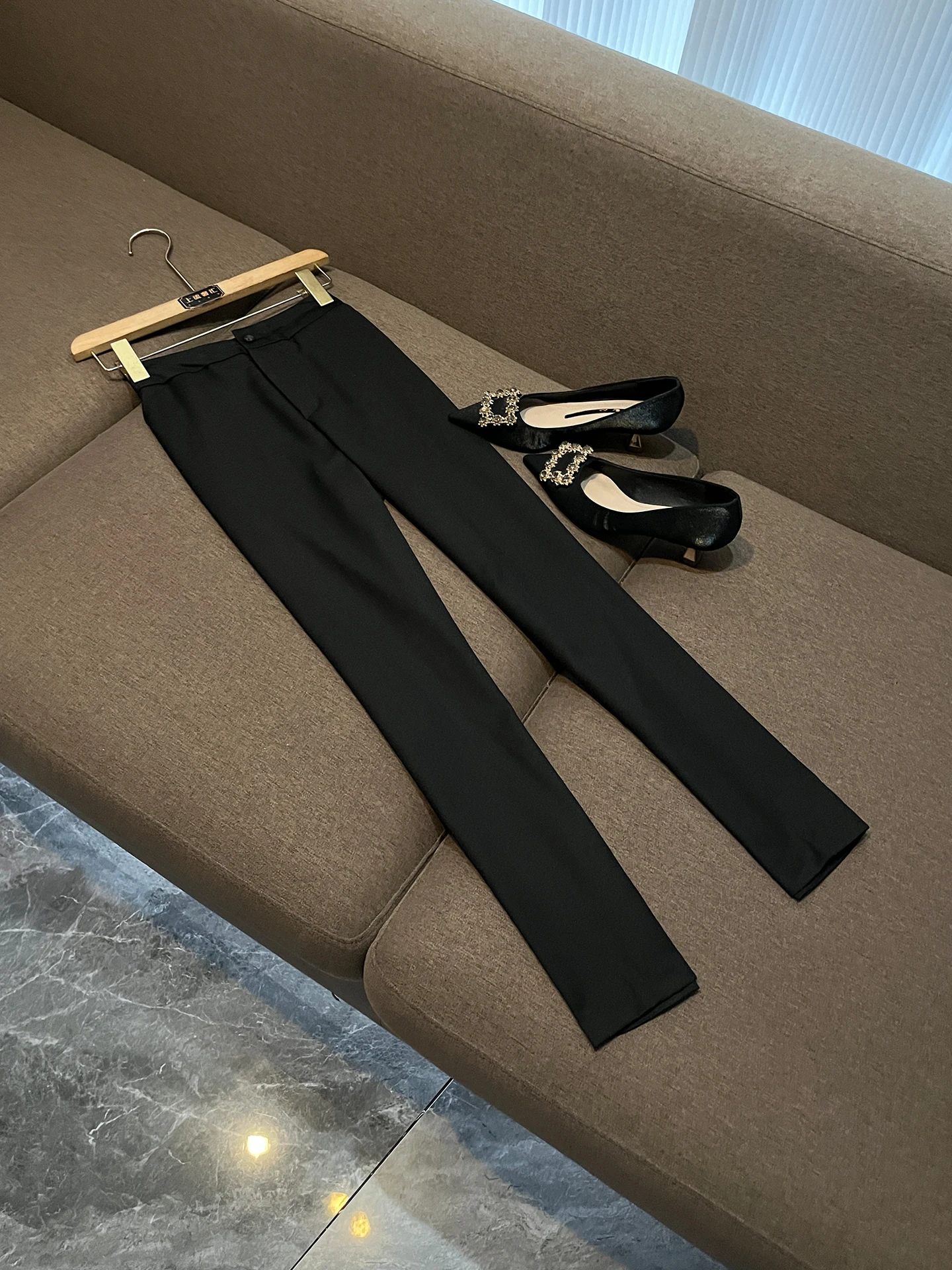 Black Slim Fit Suit Set for Women Commute to Work High Waist Long Pants Button up Casual Fashion Three Piece Set Summer 2026