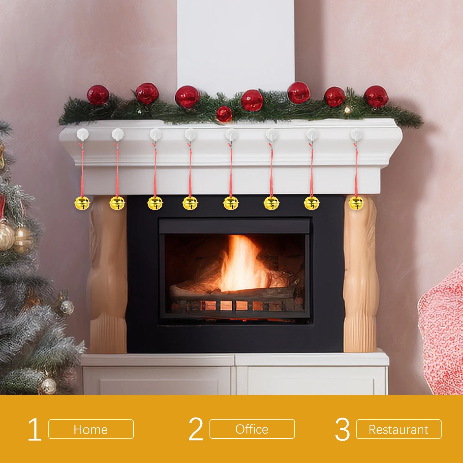 

21pcs Golden Christmas Bells Set 4Cm Handmade Jingle Bell Decor For Holiday Party Tree Ornament Diy Craft Accessories