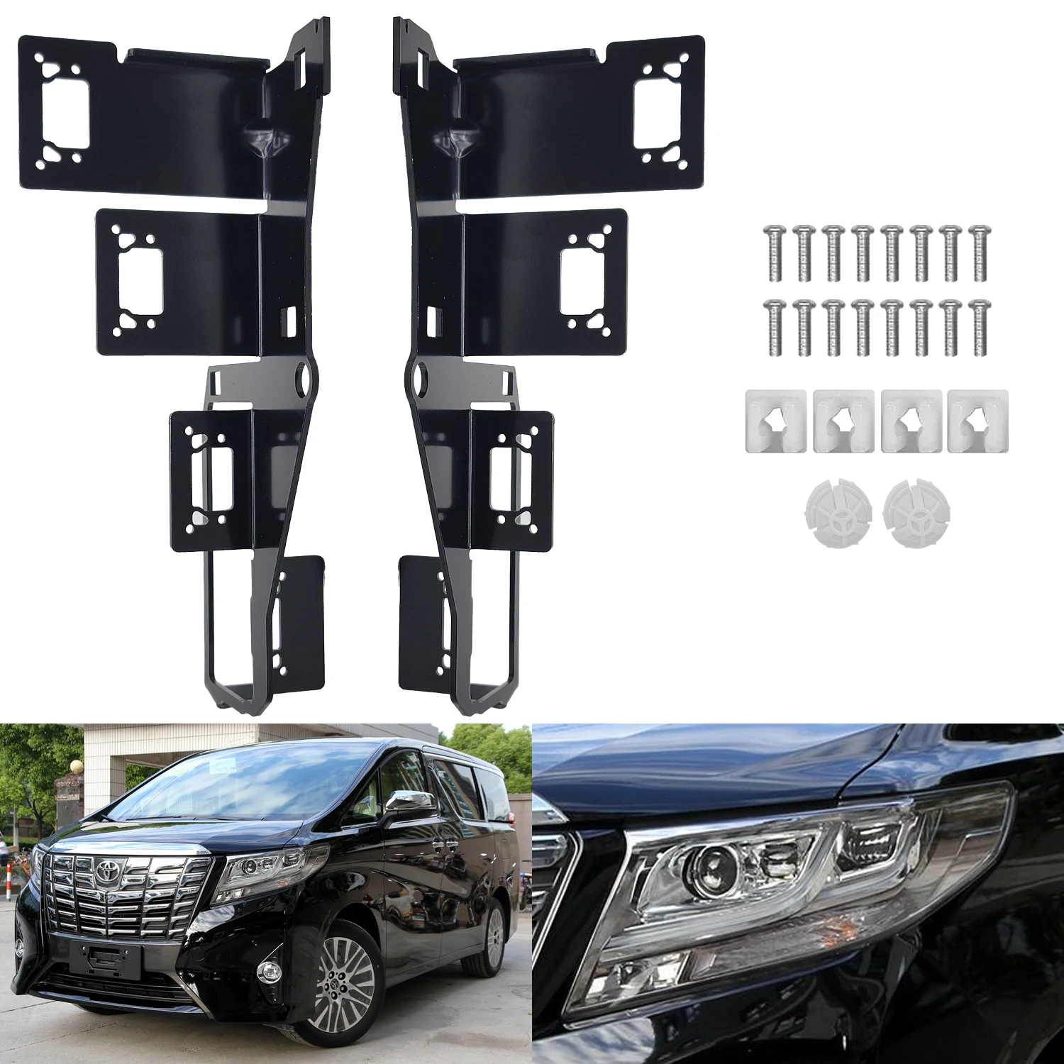 

Taochis Car-Styling Adapter Frame Headlight Bracket for Toyota Alphard 2018 (4 pcs 1.7/1.5 inches lens each side)