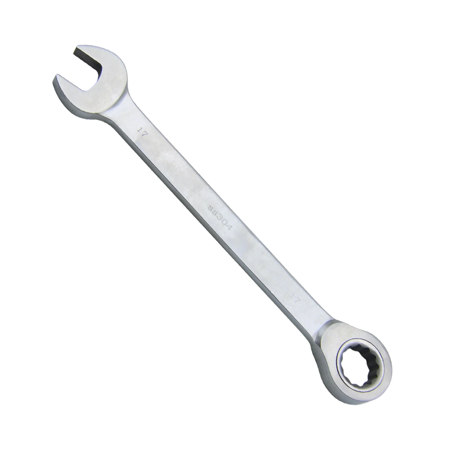 SFREYA S3008 304 Stainless Steel Ratchet Combination Spanner, Heavy-Duty Hand Spanner for Mechanical Repair and Maintenance