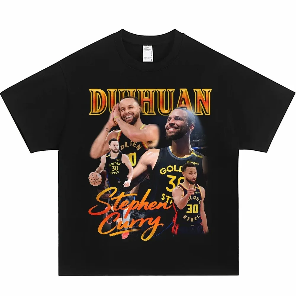 Camiseta de Stephen Curry, Unisex, de Baloncesto, Oversize, de Algodón, Manga Corta, con Estampado de Múltiples Poses, Moderna, para Jugadores
