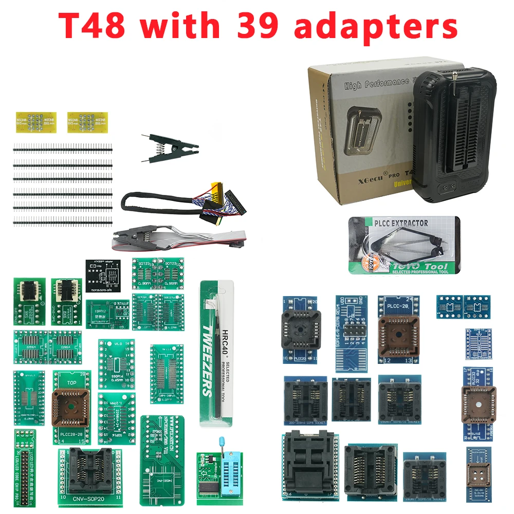 

XGecu Original T48 (TL866-3G) Programmer +39 Adapter Support 32000 ICs for SPI/Nor/NAND Flash BIOS MCU EEPROM AVR PIC