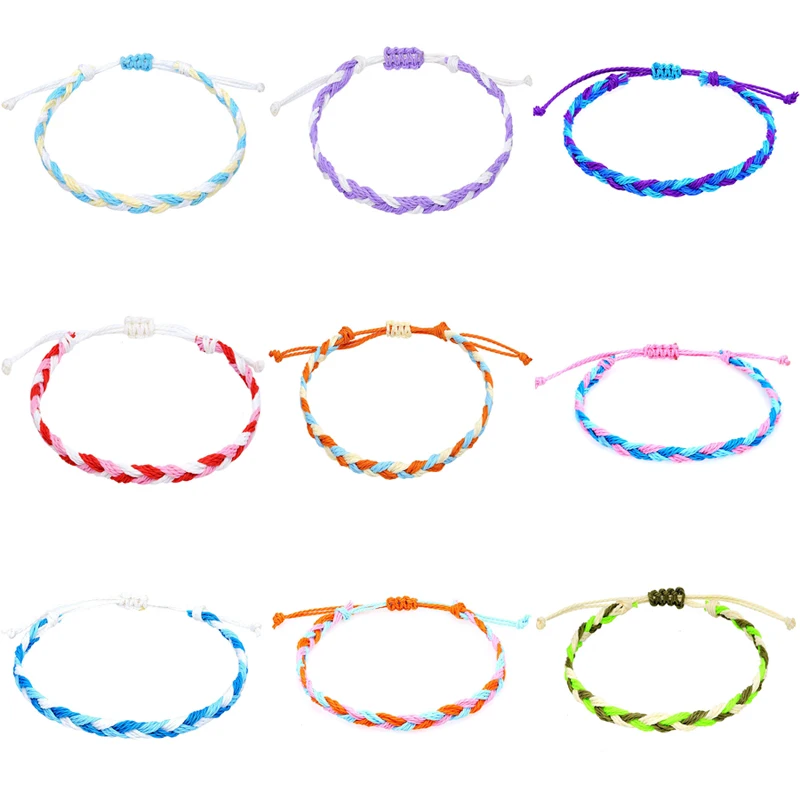 Boho Women Men Friendship Luck Beach Weaving Bracelets Thread Knots Woven Braided Rope Weave Hand Strap Ethnic Jewelry Fashion