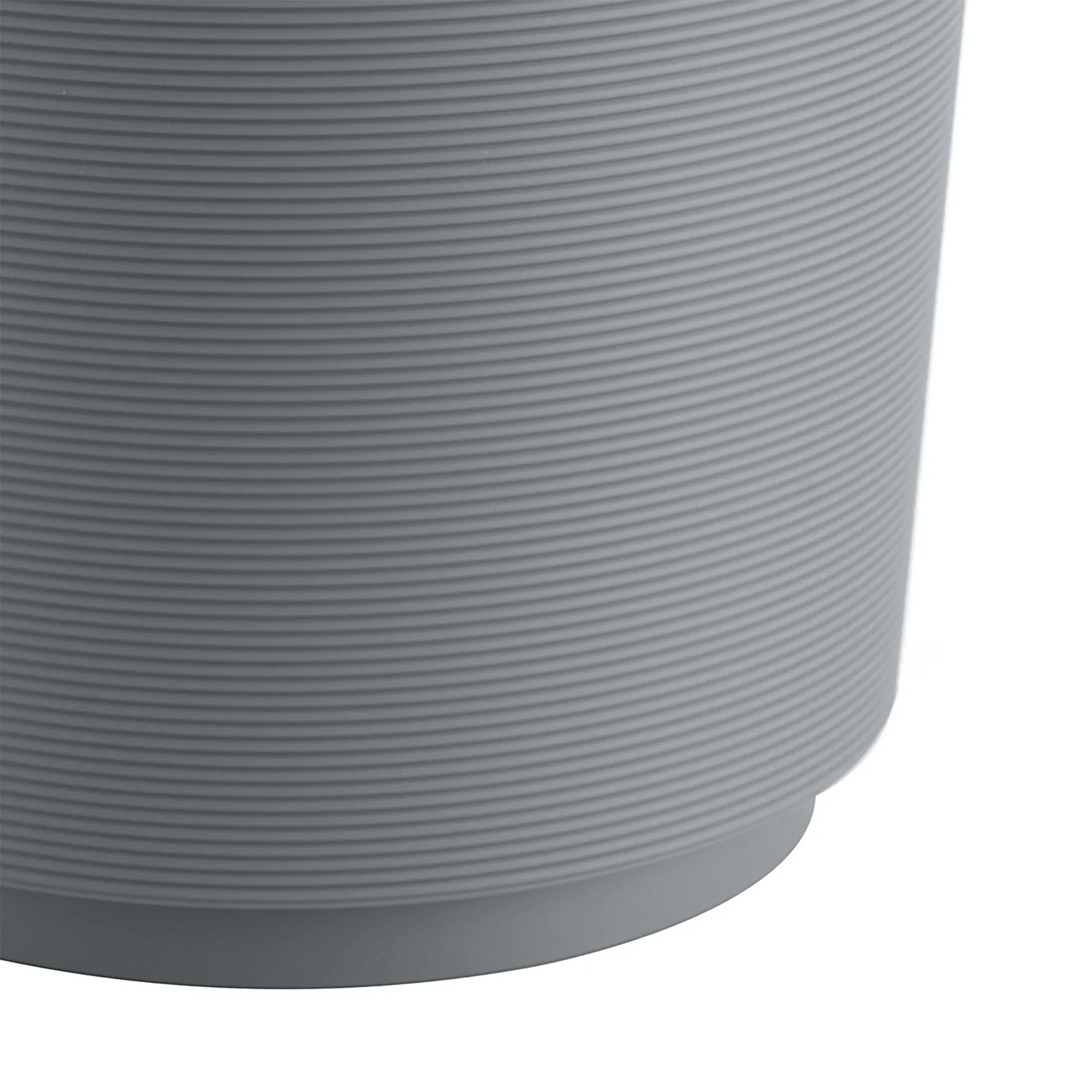 Soft Touch Ribbed Plastic 1.98 Gallon Wastebasket in Grey for Bathroom, Kitchen and Bedroom