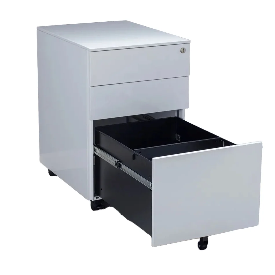 3-Drawer Mobile Office Furniture Under Desk Storage For Office Filing Movable Metal Storage Cabinet