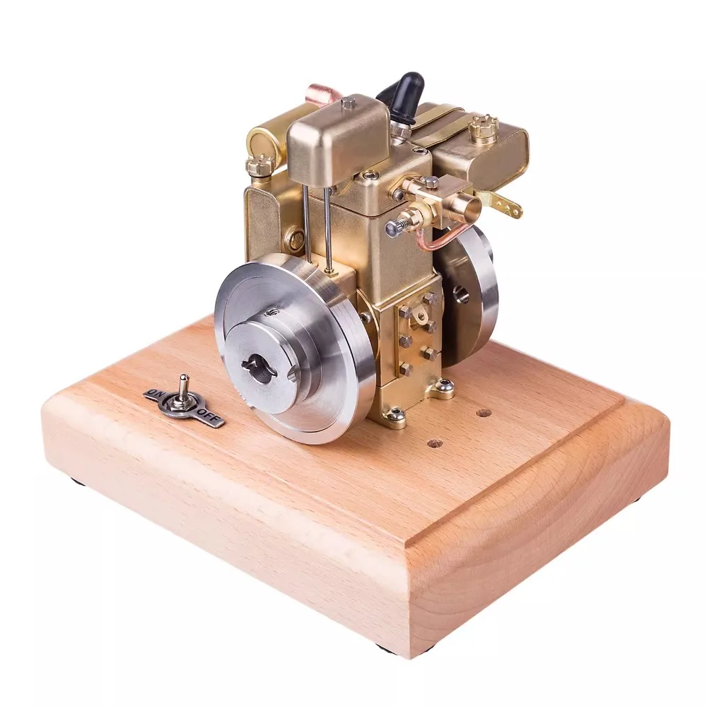 เครื่องยนต์ M12B ระบายความร้อนด้วยน้ำ รุ่น 1.6 ซีซี โลหะ สูบเดียว 4 จังหวะ เครื่องยนต์สันดาปภายใน พร้อมฐานไม้ ของเล่นแบบสตาร์ทได้