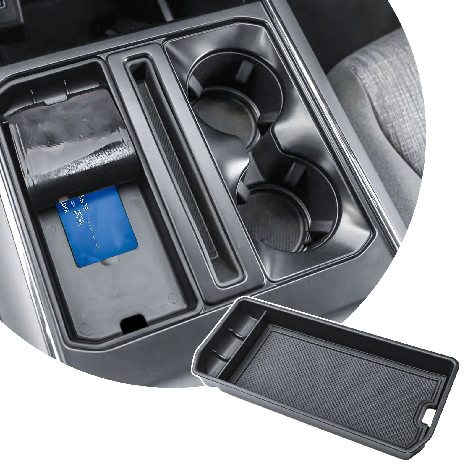 

Center Console Gear Shift Hidden Cover Organizer for Ford F150 2021-2024 2025 Adapter Insert Tray Cubby Hidden Cover Storage Box